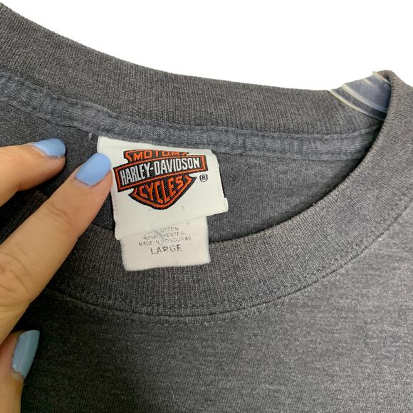 Harley Davidson Grey Motorcycle Biker Graphic Tee Shirt T-Shirt Large - Picture 2 of 4